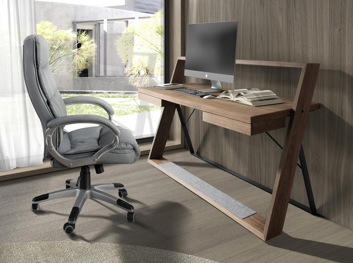 CHEFSESSEL asymmetrisch Grau 64/72/113 cm - Grau, Leder/Kunststoff (64/113/72cm) - ANGEL CERDA