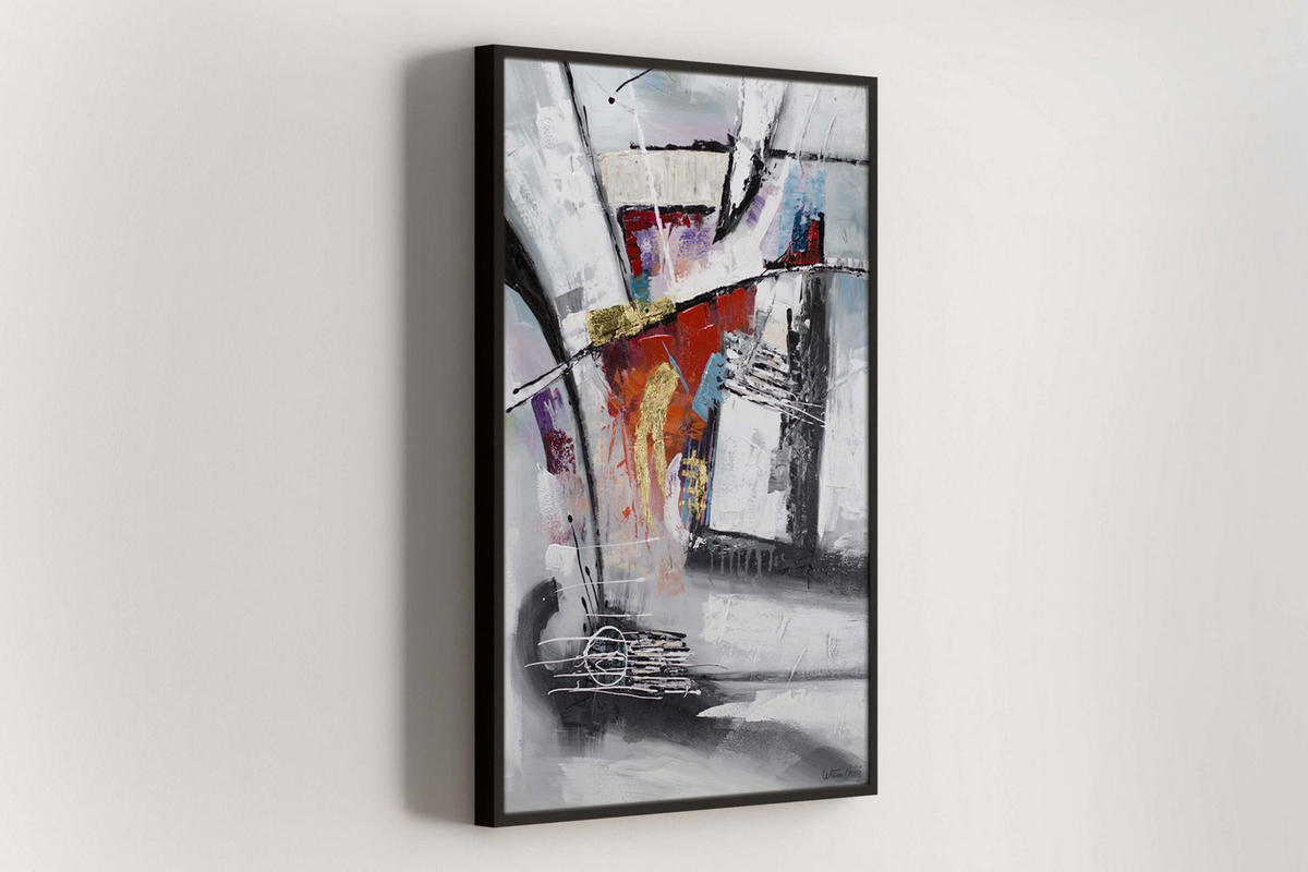 ACRYLBILD HANDGEMALT 80/120 cm - Multicolor/Grau, Holz/Textil (2.12/120cm) - KUNSTLOFT