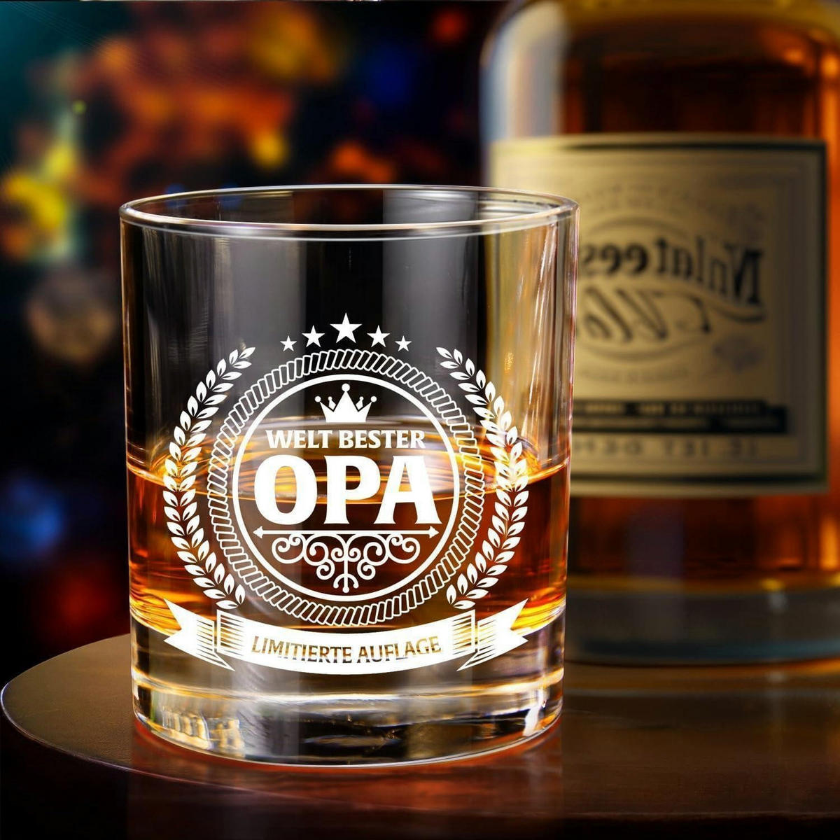 WHISKYGLAS im Geschenkkarton "Welt bester Opa" - Transparent, Glas (0.36L)