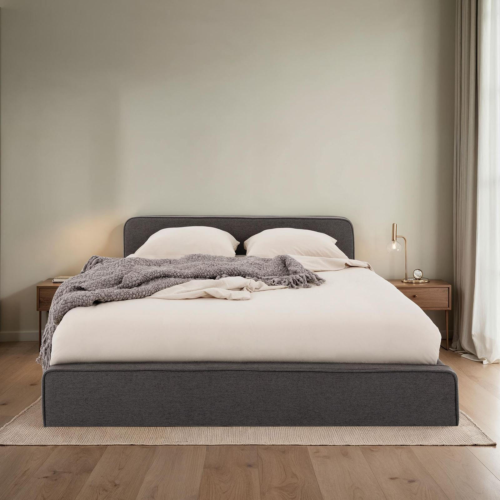 POLSTERBETT MARINI 140X200 CM - Dunkelgrau, Textil (140/200cm) - IDIMEX