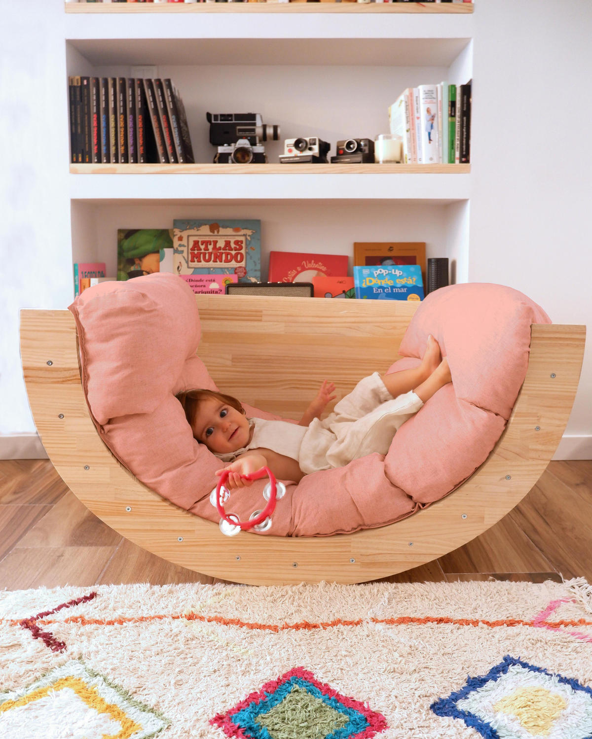 LEINEN-MATRATZE für rosa Entwicklungs-Bogen FIT ARCH CUSHION - Pink, Textil (60/7/160cm) - RNT By Really Nice Things