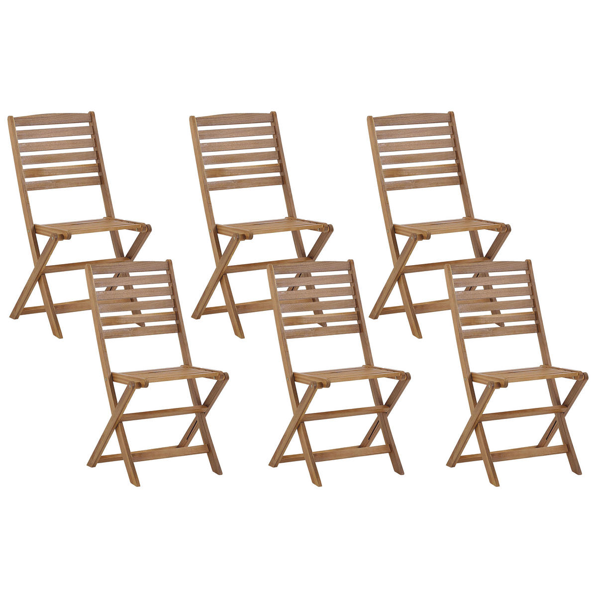GARTENMÖBEL SET 6-Sitzer mit Sonnenschirm Akazienholz hellbraun Tolve - Hellbraun/Beige, Holz - Beliani