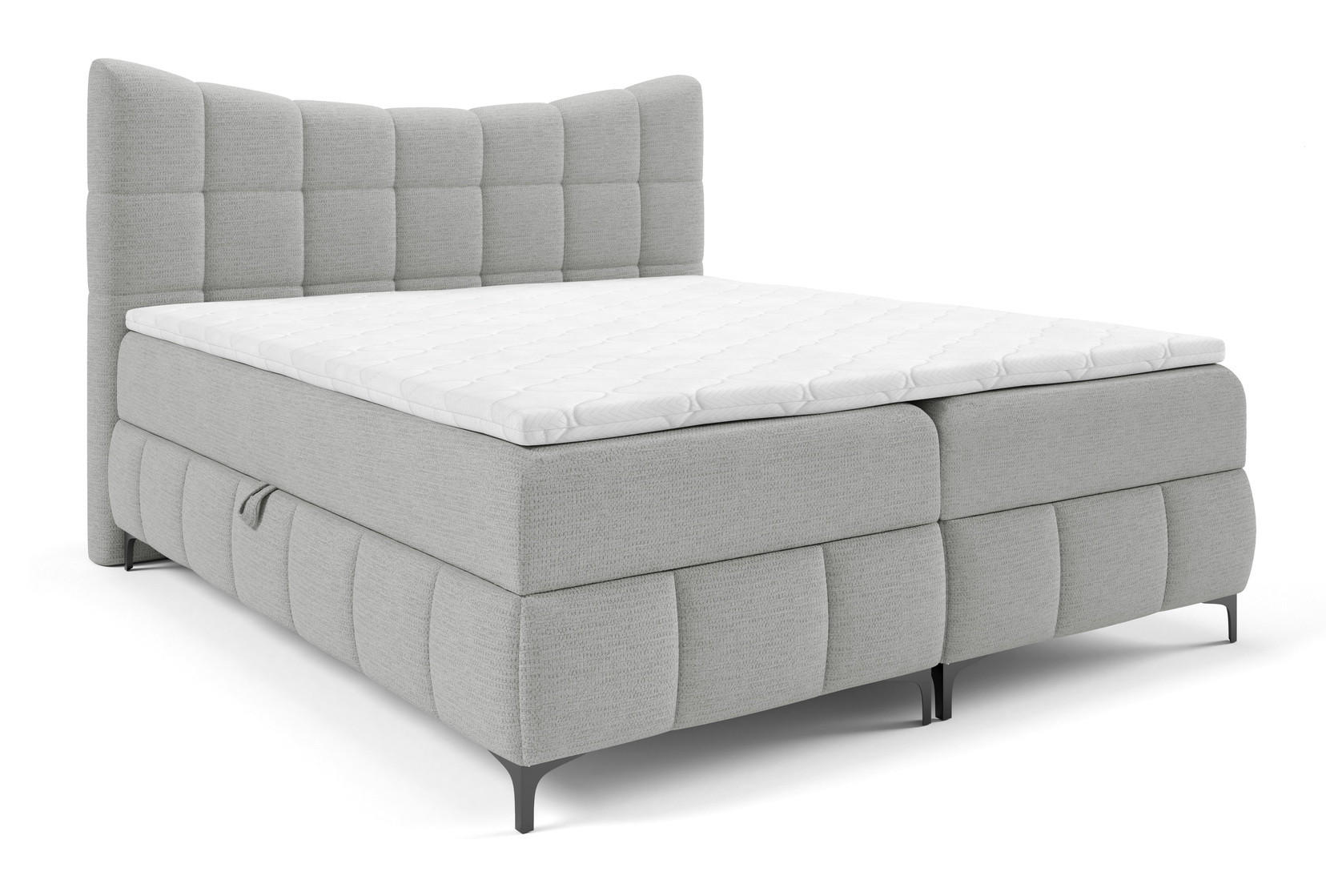 Emporius Boxspringbett Hellgrau 200x200 cm