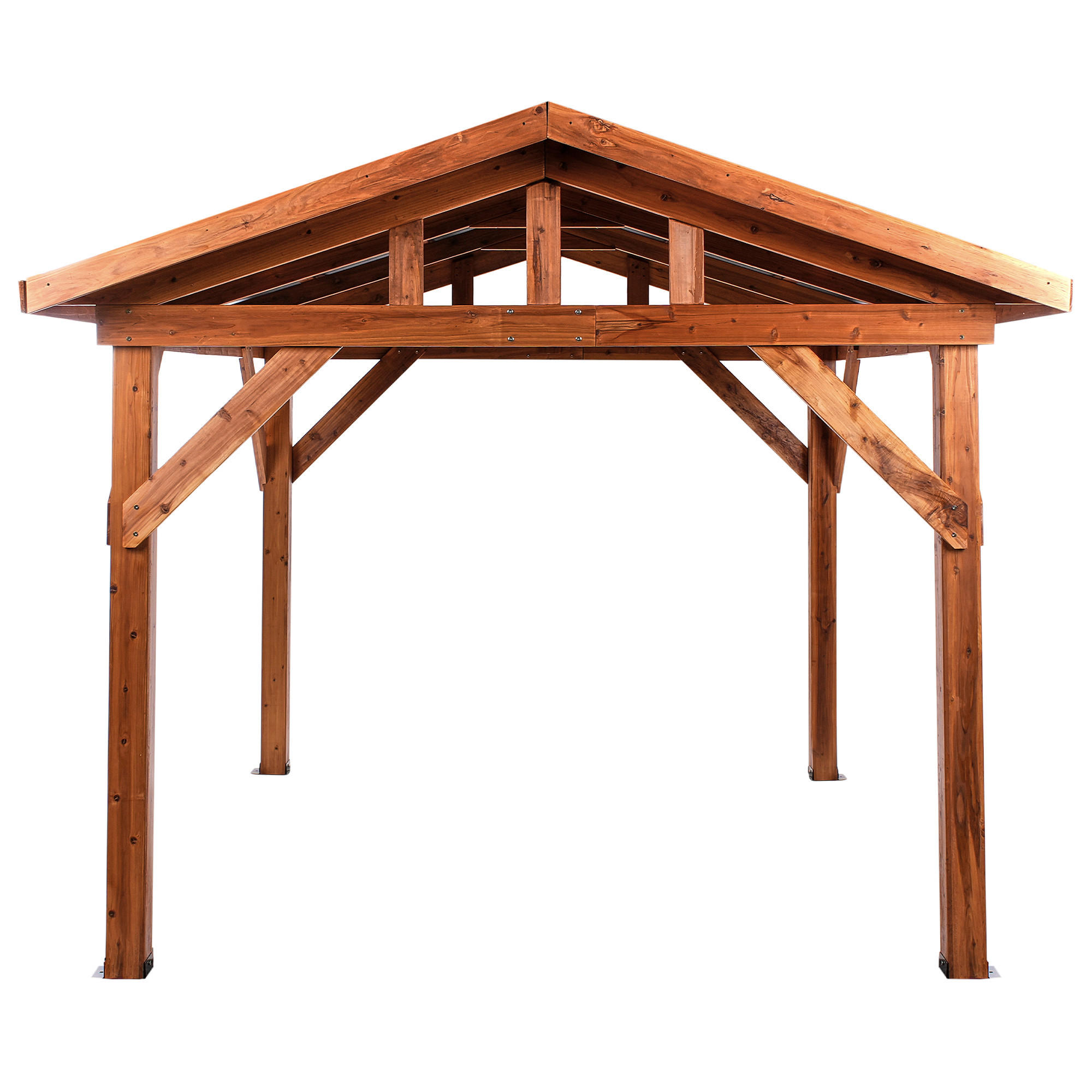 ZAHRADNÍ PAVILON Jedlové dřevo 296/350 cm Hnědý/Šedý Secchia - tmavě šedá/hnědá, dřevo (296/256/350cm) - Beliani