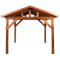 ZAHRADNÍ PAVILON Jedlové dřevo 296/350 cm Hnědý/Šedý Secchia - tmavě šedá/hnědá, dřevo (296/256/350cm) - Beliani