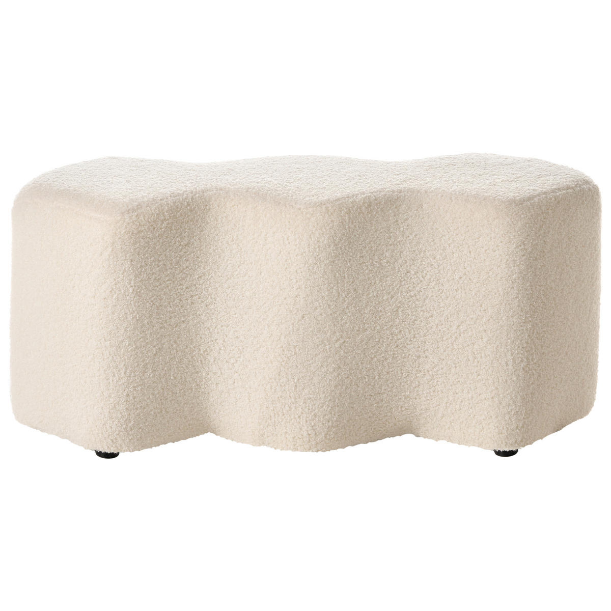 POLSTERBANK Bouclé Cremeweiß Littleton - Creme, Textil (86/38/30cm) - Beliani