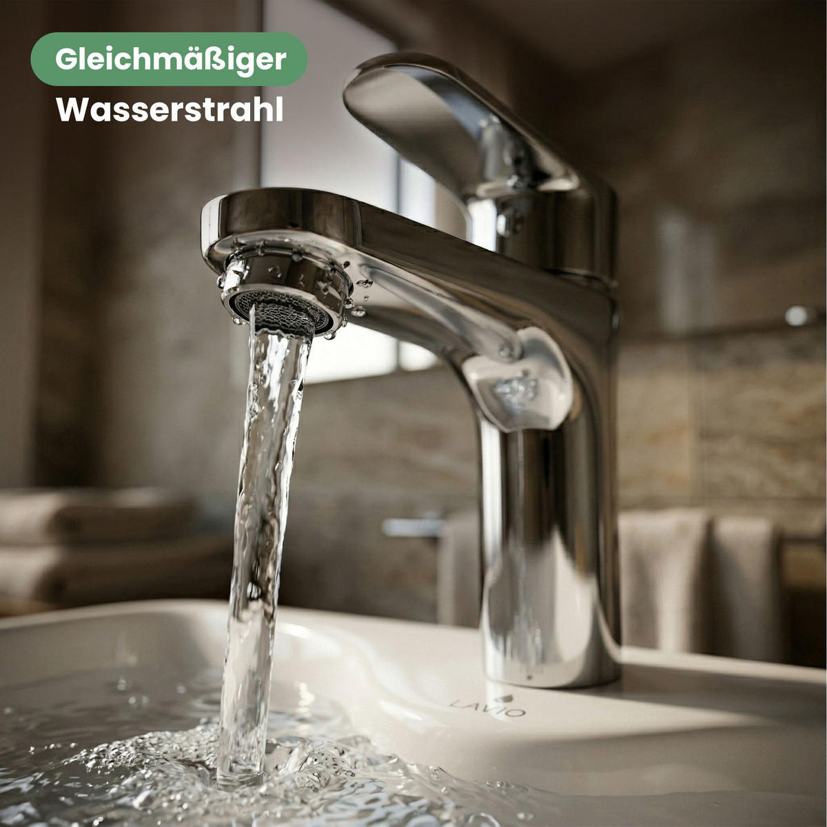 WASCHTISCHARMATUR Solari - Chrom Silber - Silberfarben, Keramik/Metall (4.5/14.3/10cm) - Akord