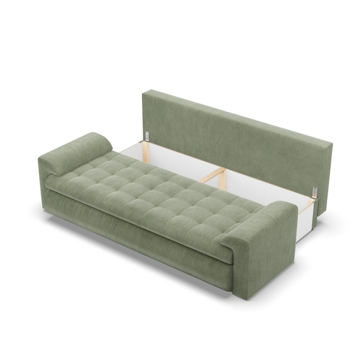 SOFA 3-SITZER MIT SCHLAFFUNKTION FORESTA, Cord - Grün - Grün, Textil (222/92/96cm)