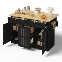KÜCHENINSEL klappbar 120 x 45(70) x 92 cm Schwarz MDF - Schwarz, Holz (70/92/120cm) - Beauniv