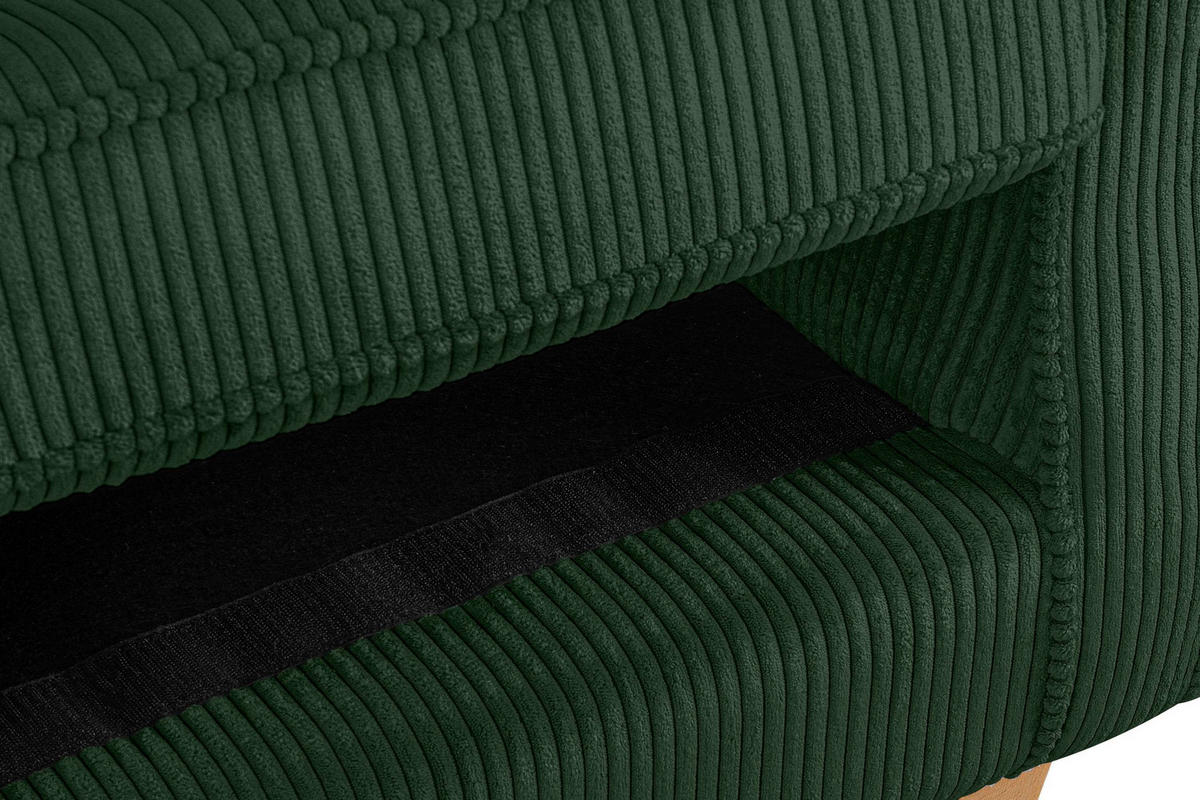 OHRENSESSEL MILES Kord-Bezug Petfriendly, dunkelgrün - Dunkelgrün, Holzwerkstoff/Buchenholz (82/105/97cm) - KONSIMO®