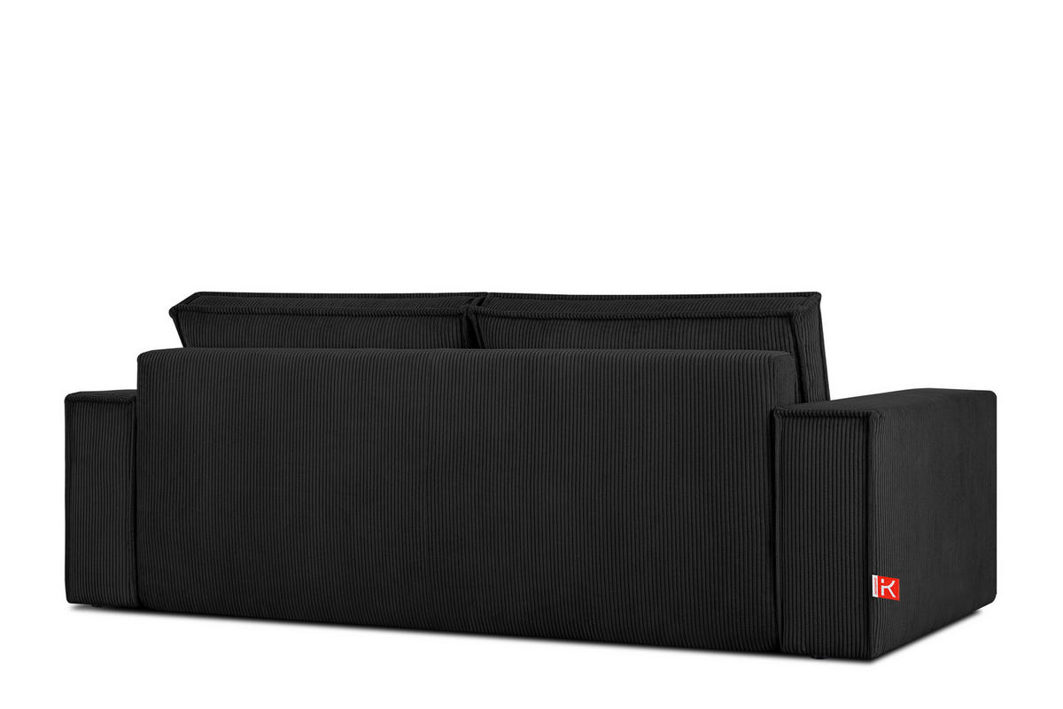 3-SITZER-SCHLAFSOFA NAPI in Pet Friendly Cord-Stoff, Schwarz - Schwarz, Textil (244/89/101cm) - KONSIMO®