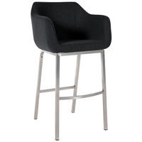 BARHOCKER Filz anthrazit - Edelstahlfarben/Anthrazit, Textil/Metall (58/108/56cm) - CLP