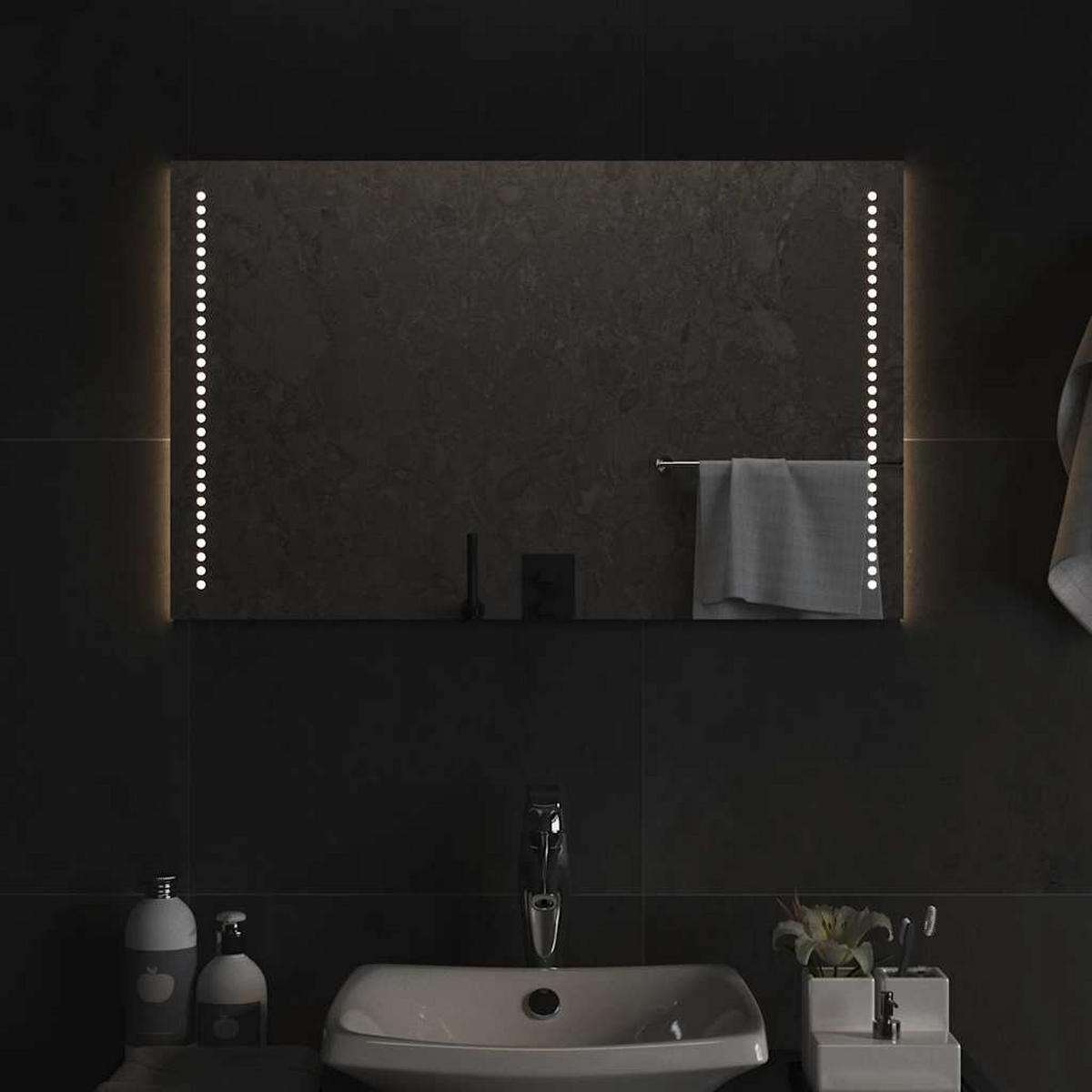 LED-BADSPIEGEL 80x50 cm - Transparent, Glas (50/50/80cm) - furnicato