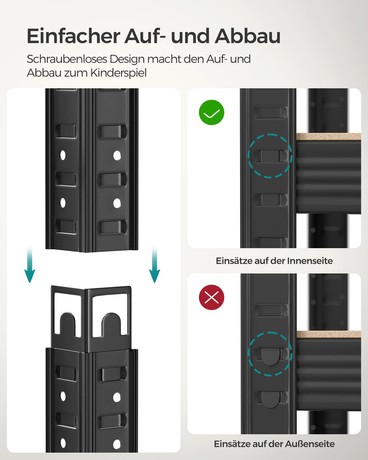 SCHWERLASTREGAL Conakry - Schwarz, Metall (60/200/120cm) - Hansiro