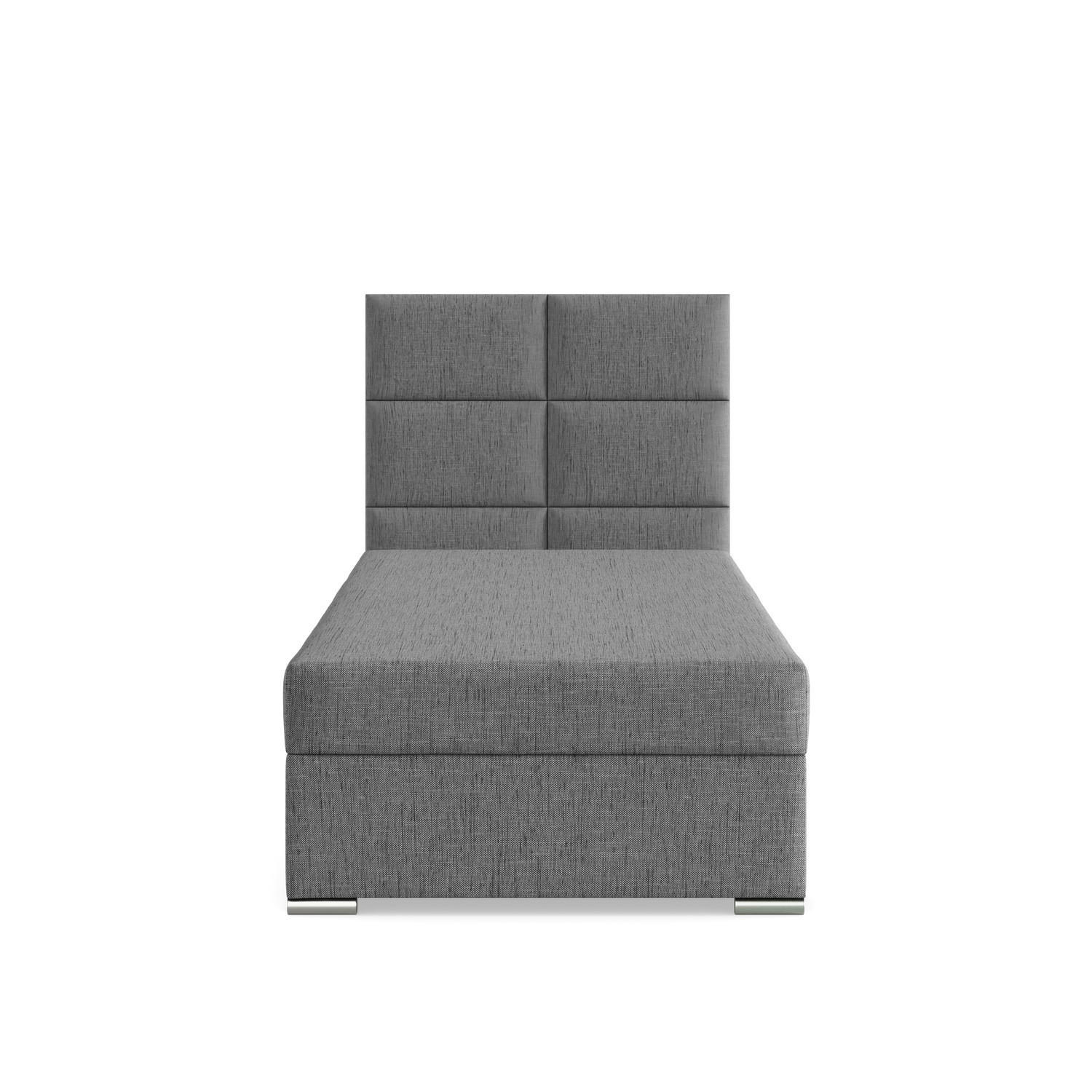 BOXBETT MIT KOPFTEIL 90x200 CALVI, Grau - Dunkelgrau, Textil (90/200cm) - Mebligo