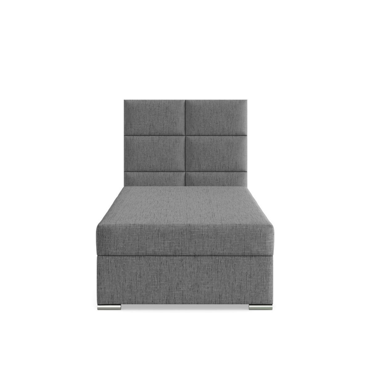 BOXBETT MIT KOPFTEIL 90x200 CALVI, Grau - Dunkelgrau, Textil (90/200cm) - Mebligo