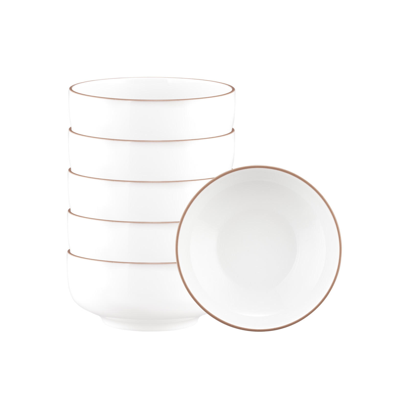 MÜSLISCHALEN Sento Home Pure Lines Cocoa Brown ø 15,4 cm 6er Set - Hellbraun, Keramik (15.4cm) - Seltmann Weiden
