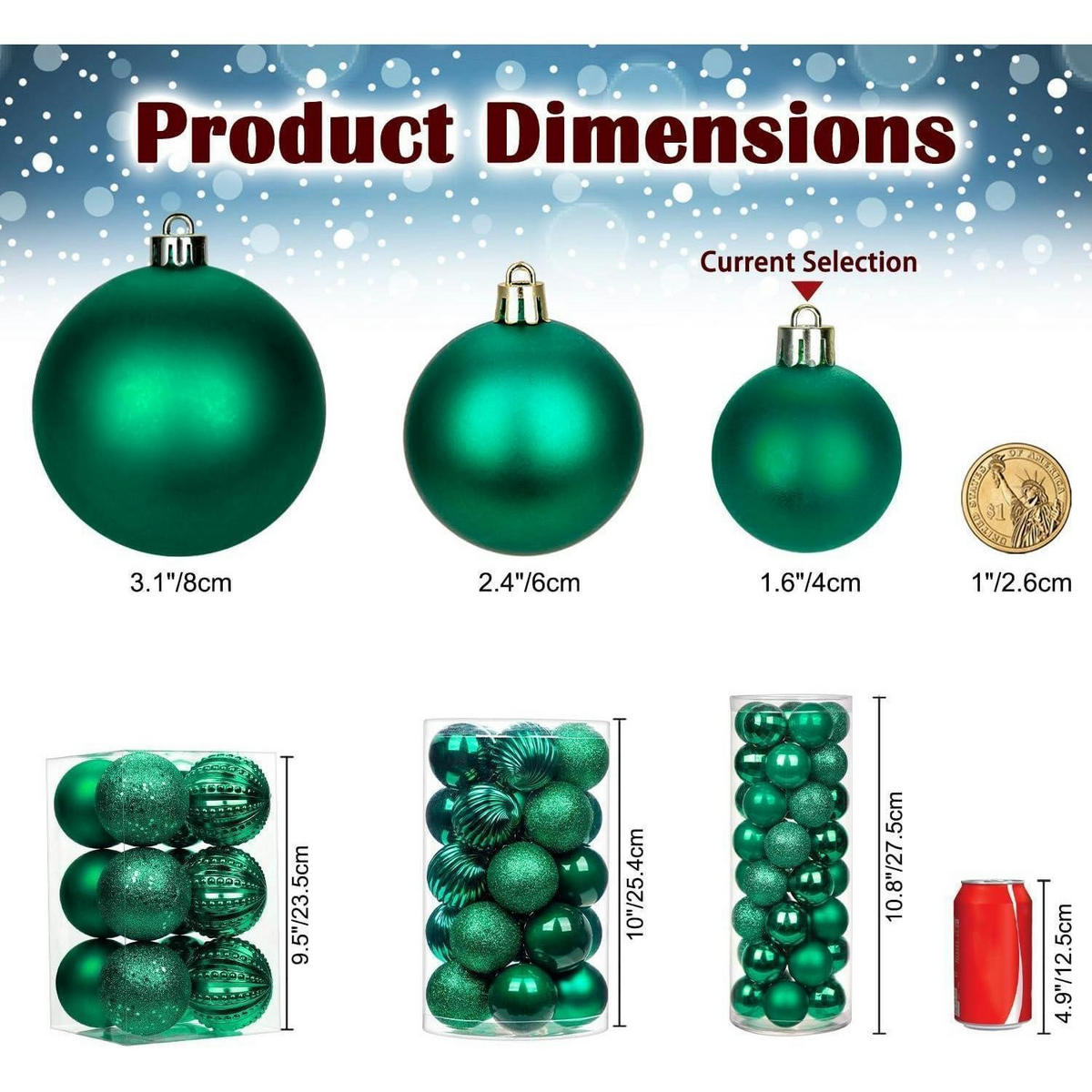 WEIHNACHTSKUGELN 40 Stück bruchsicher Kunststoff dunkel Grün 4 cm - Grün, Kunststoff (4/4/4cm)