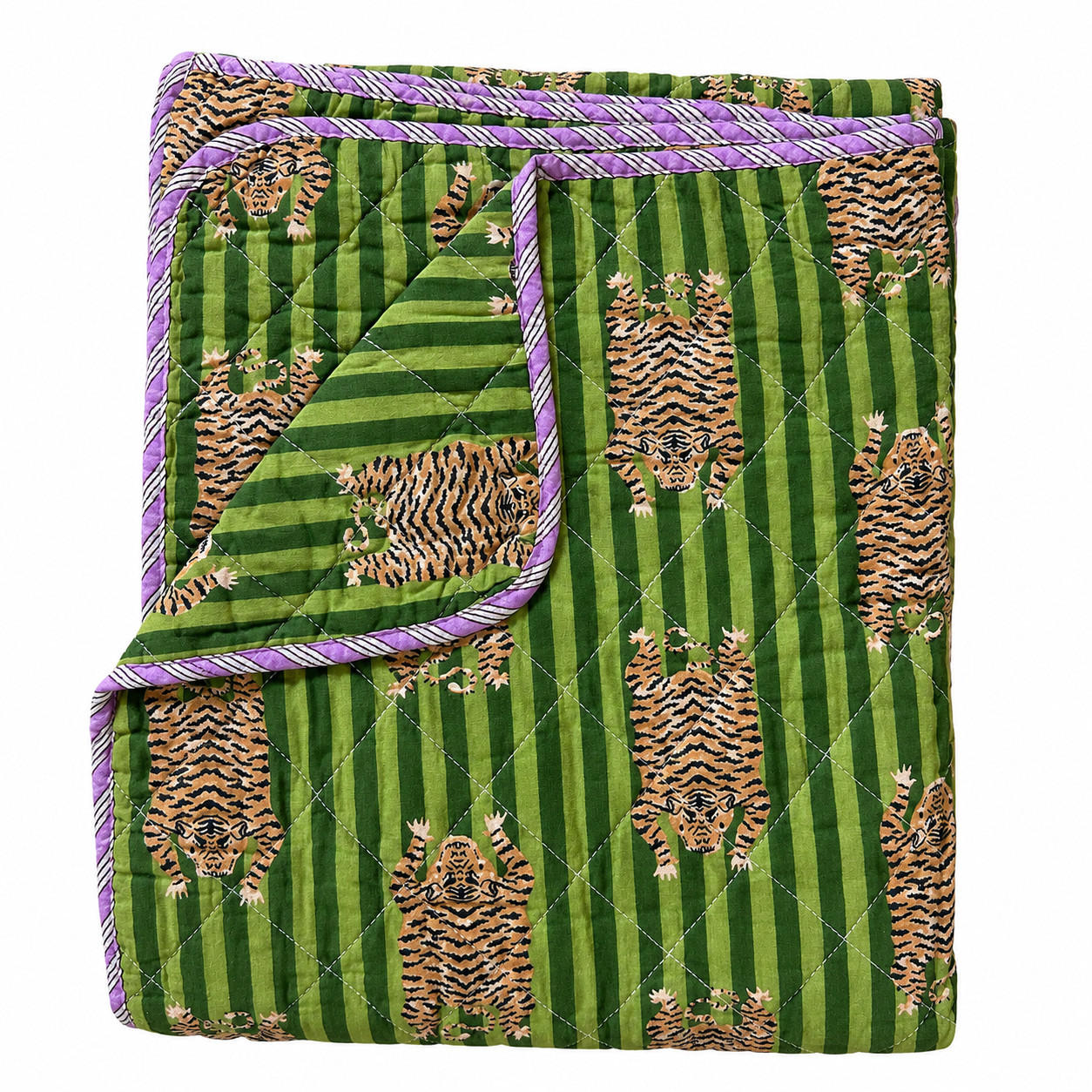 WOHNDECKE Baumwolle 140x220 cm Quilt-Optik – Gesteppt, Weich & Modern - Multicolor, Naturmaterialien (140/220cm) - AU Maison
