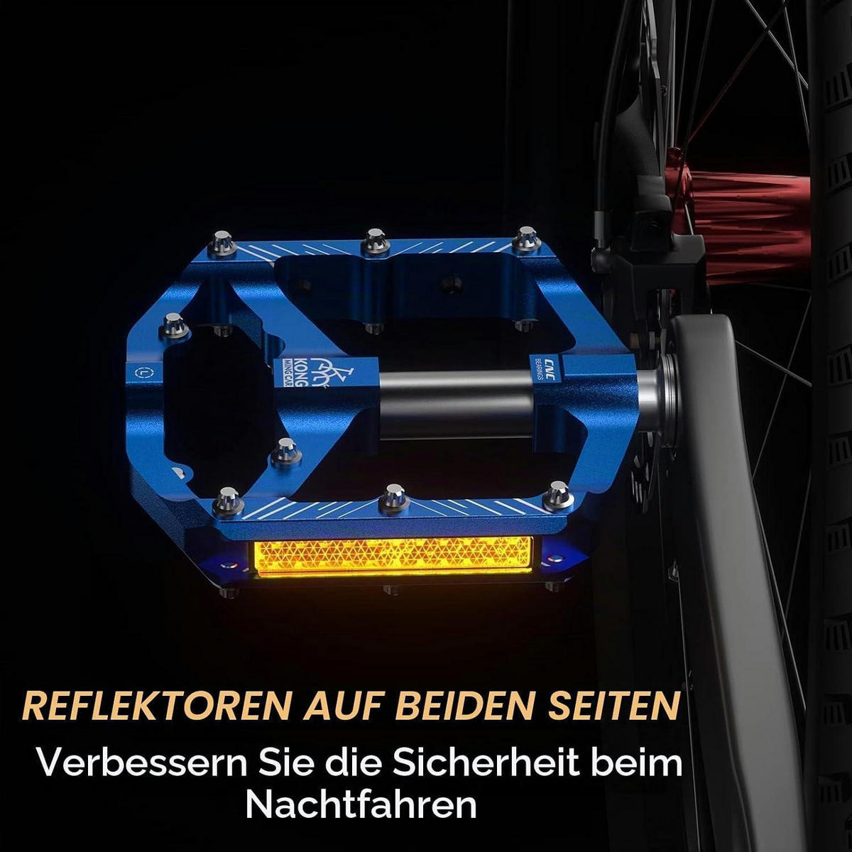 FAHRRADPEDALE Plattformpedale mit Reflektoren Blau - Blau, Metall (9.9/1.5/11.8cm)