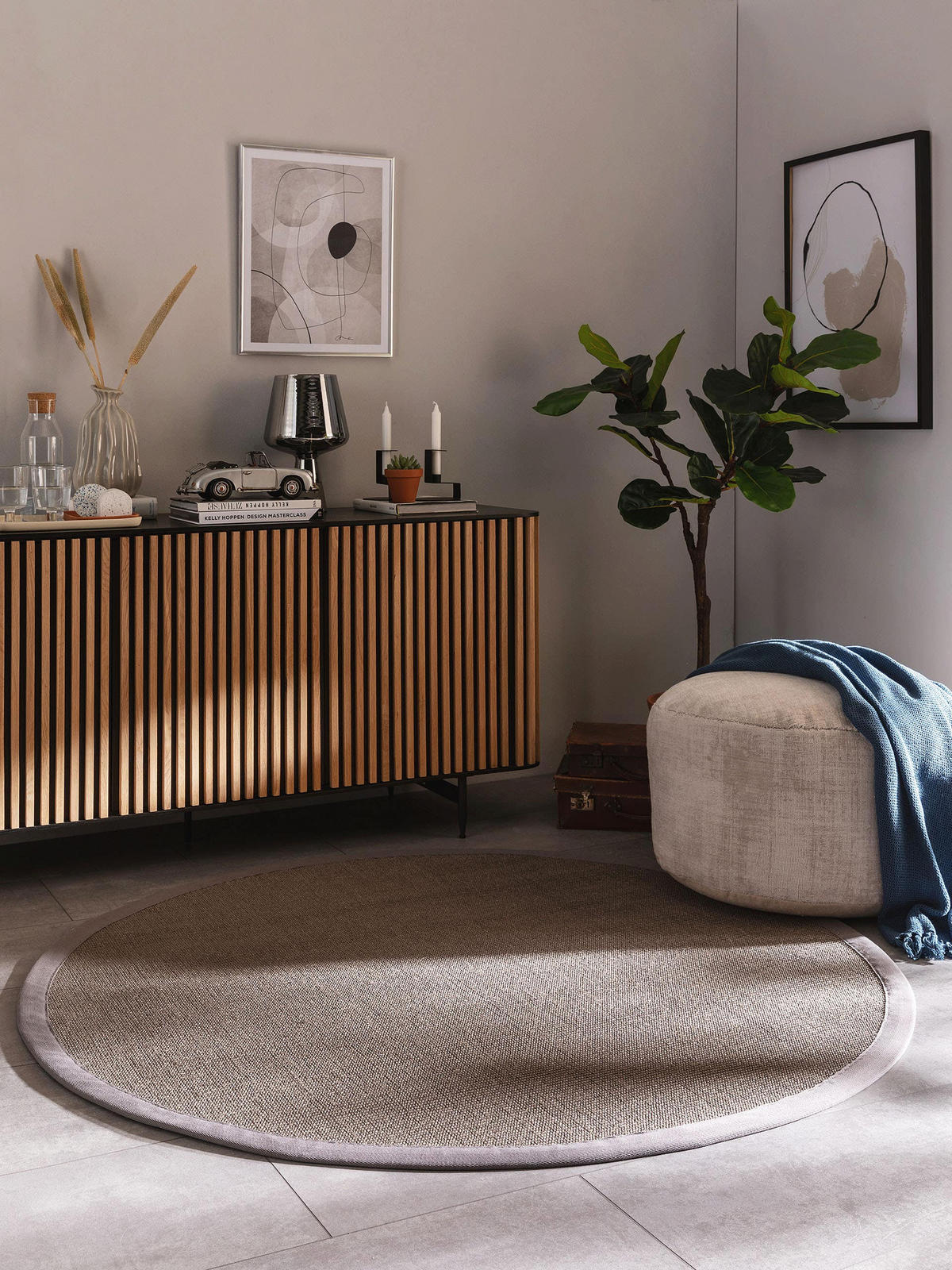 SISALTEPPICH Sana Grau ø 200 cm rund - Grau, Textil (200/200cm) - benuta Nest