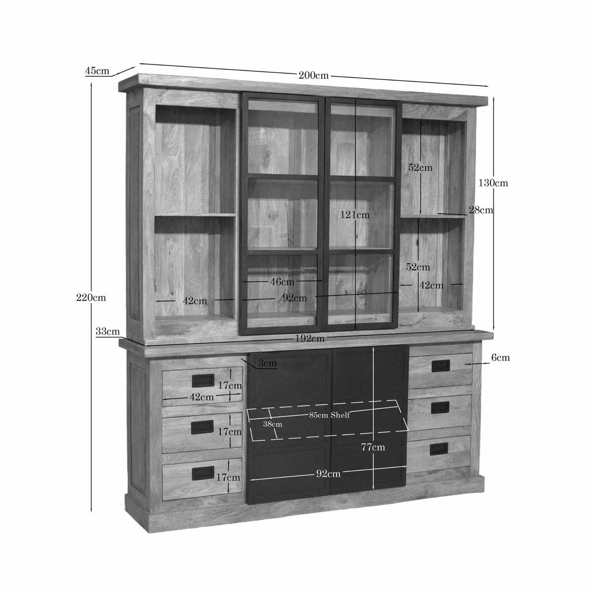 VITRINE Noa Braun 45/200/220 cm - Braun, Holz (200/220/45cm) - Starfurn