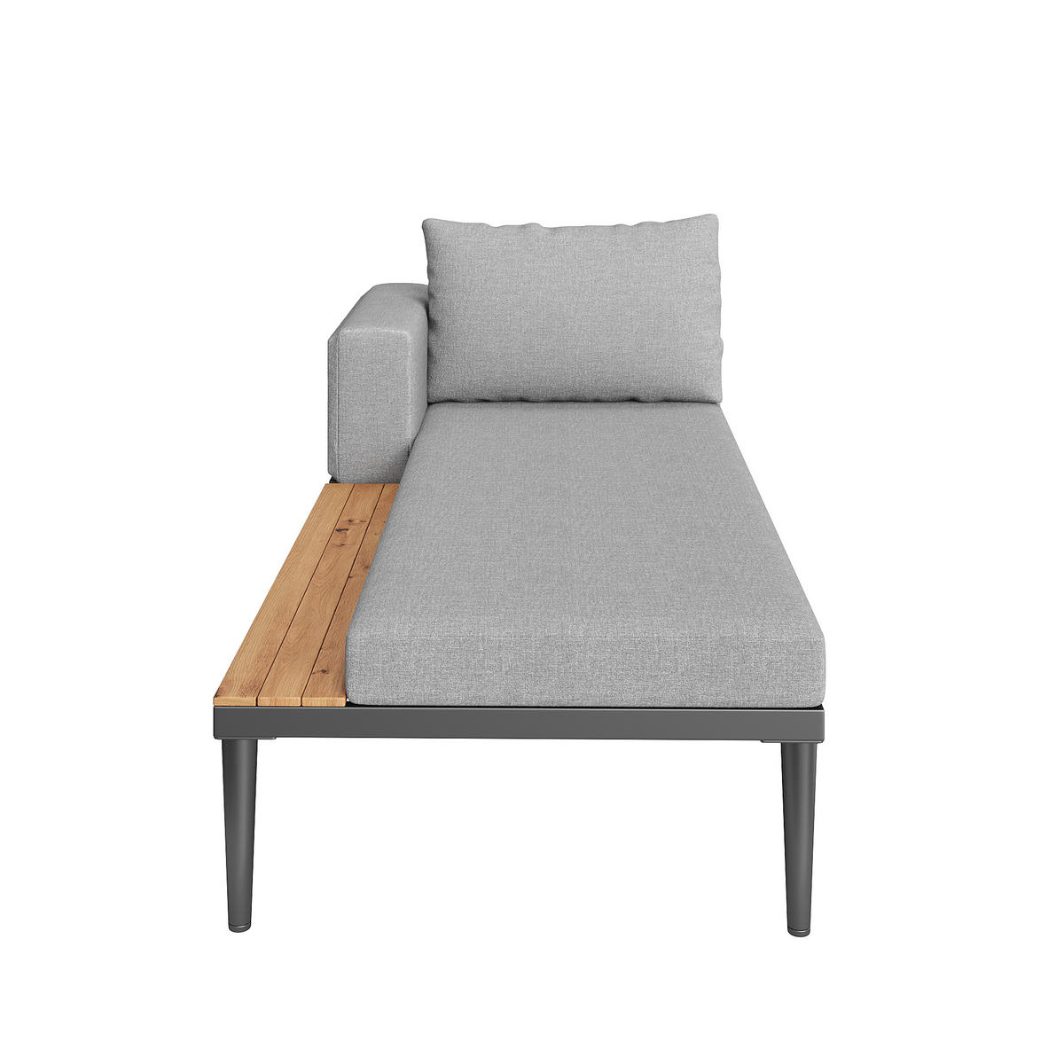 DOPPELBETT Outdoor Wasserdicht Mit Regalen - Grau, Metall (140/30/150cm) - FLIEKS