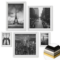 WANDBILDER 5er-Set - 50x50 cm & 20x30 cm & 40x60 cm Weißer Rahmen - Sommerstrände, Meereslandschaft - Weiß, Kunststoff (40/60cm) - ArtPrintCave