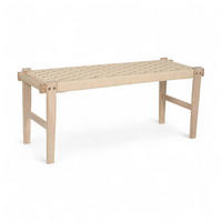 SITZBANK 110/38/47 cm Rattan / Eiche Eiche bianco - Eiche Bianco/Eichefarben, Holz/Papier (110/47/38cm) - Furnhouse