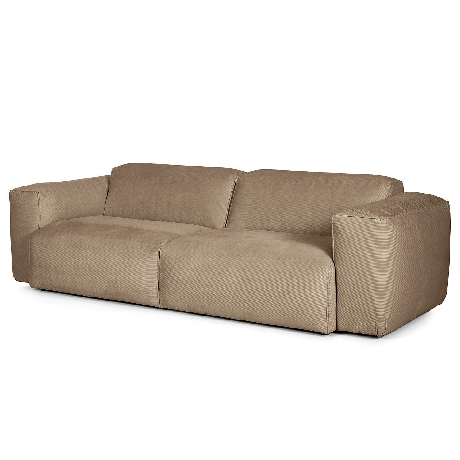 3-SITZER SOFA - Taupe/Schwarz, Kunststoff/Textil (251/71/102cm) - home24