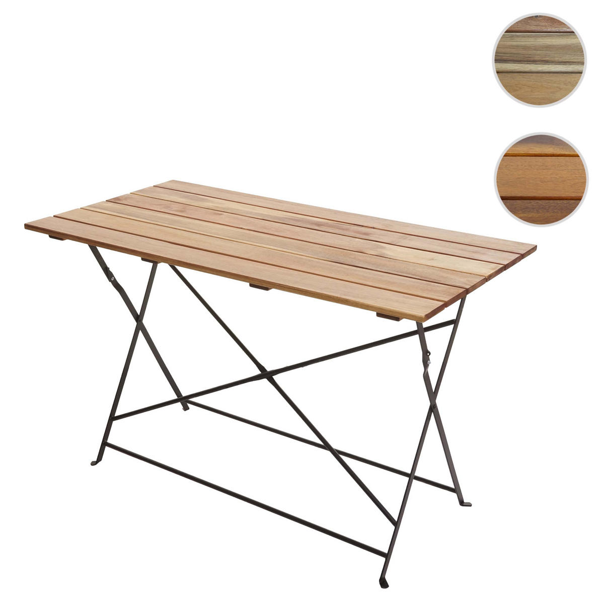 BIERGARTENTISCH KLAPPBAR rechteck Braun - Braun, Holz - MCW