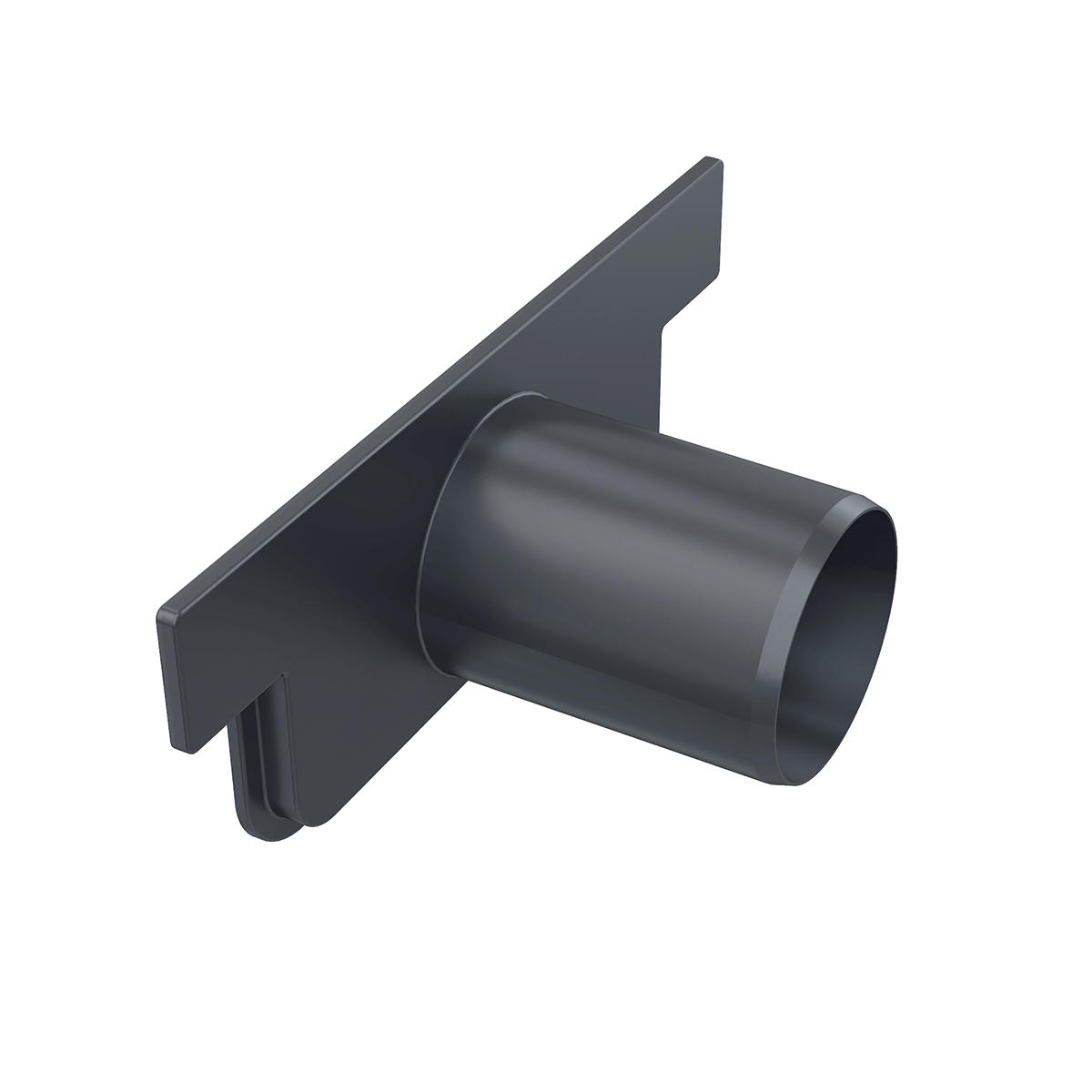 STIRNWAND der Entwässerungsrinne, mit Zulauf DN40 - Schwarz, Metall (6/5.3/13.7cm) - Alcadrain