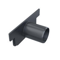 STIRNWAND der Entwässerungsrinne, mit Zulauf DN40 - Schwarz, Metall (6/5.3/13.7cm) - Alcadrain