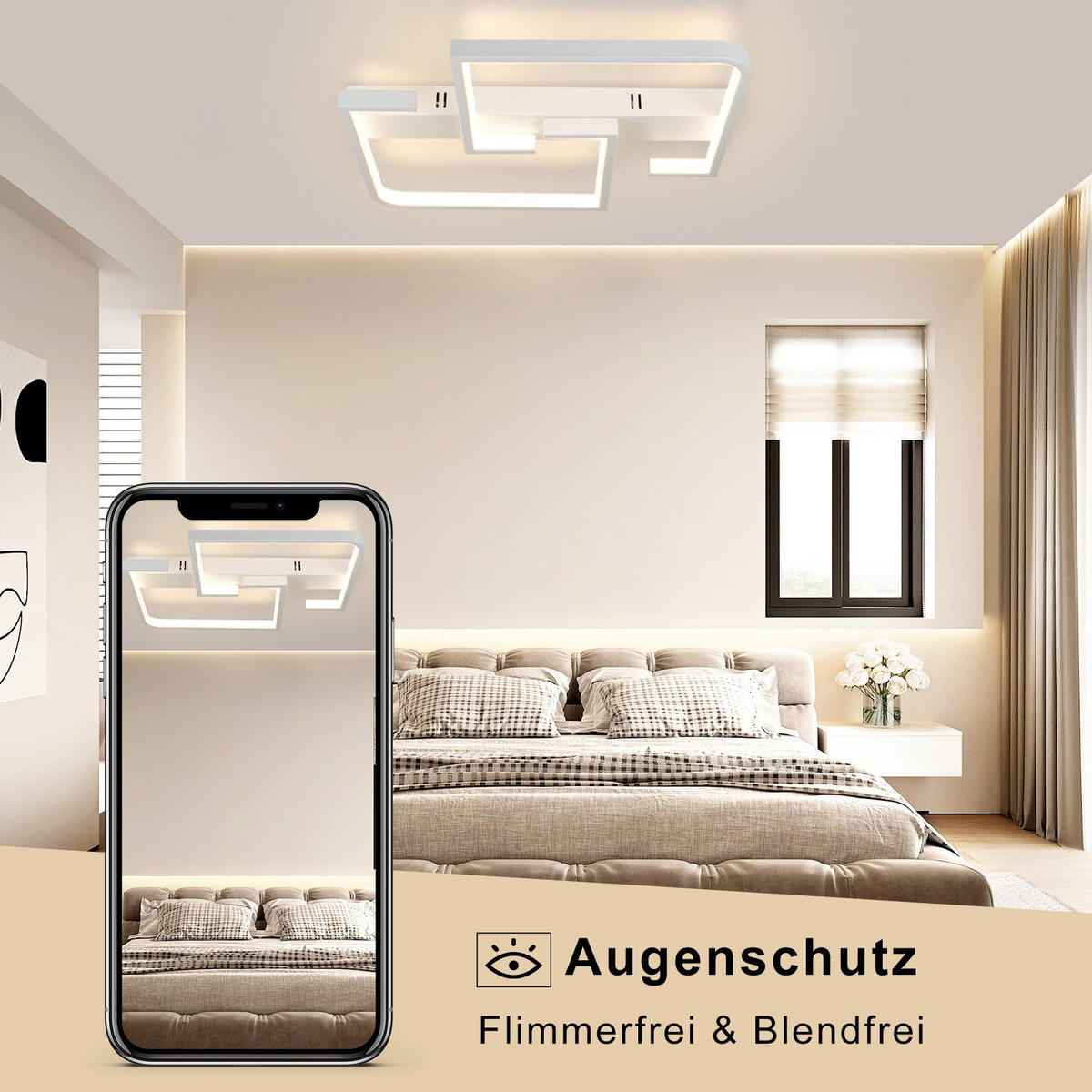 LED-DECKENLEUCHTE Carsten 61/47/6 cm - Weiß, Metall (61/47/6cm) - Nettlife
