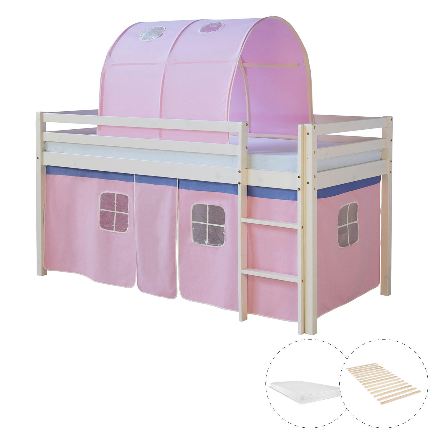 HOCHBETT Tunnel 90/200 cm rosa - Weiß/Rosa, Holz - Homestyle4u