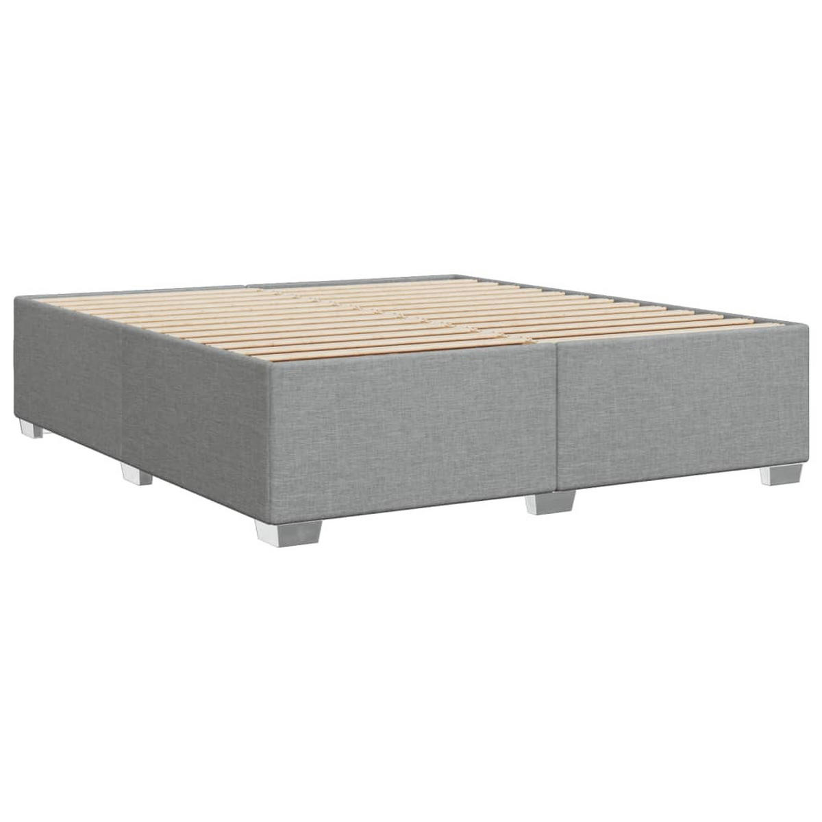 BETTGESTELL Ohne Matratze Hellgrau 200/200 Cm Stoff - Grau, Holzwerkstoff (200/200cm) - vidaXL
