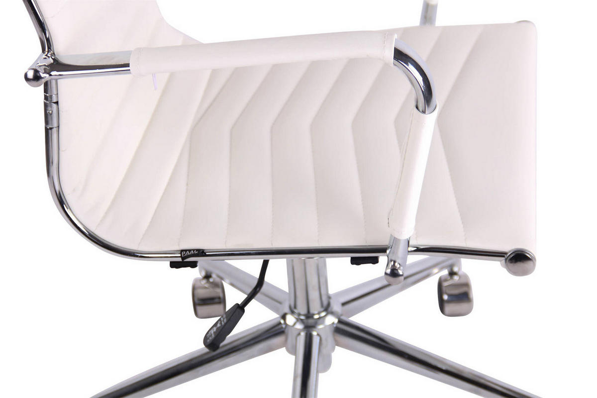 BÜROSTUHL Battle, Kunstleder Weiß - Weiß, Textil/Metall (57/120/65cm) - TPFLiving