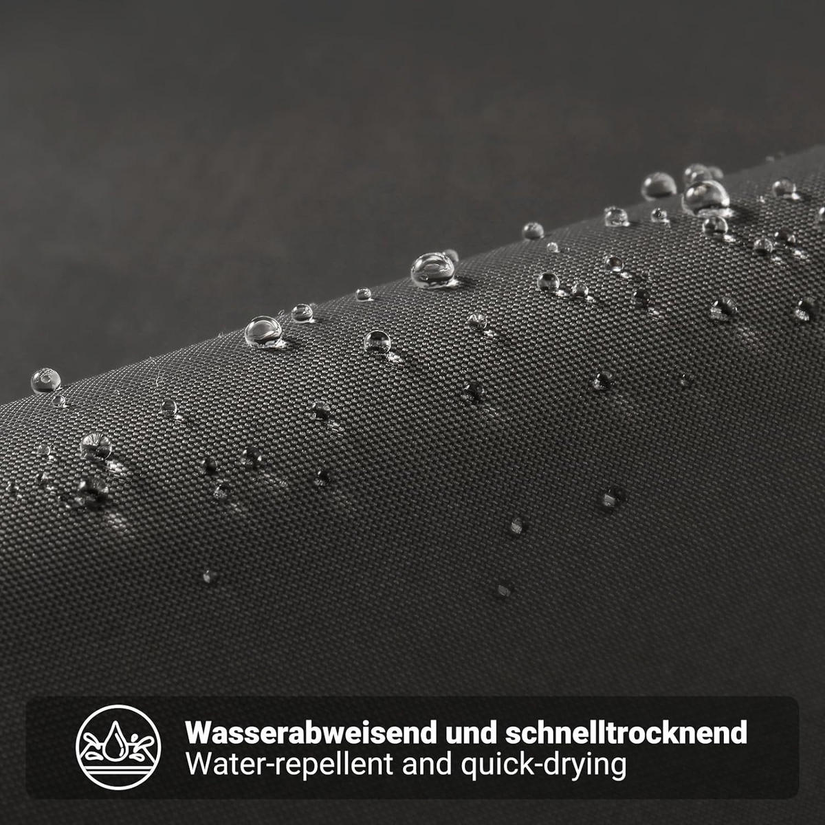 DUSCHVORHANG Dunkelgrau Polyester schnell trocknend wasserdicht schimmelresistent waschbar mit Ringen - Schwarz, Kunststoff (180/200cm) - MCBOSON