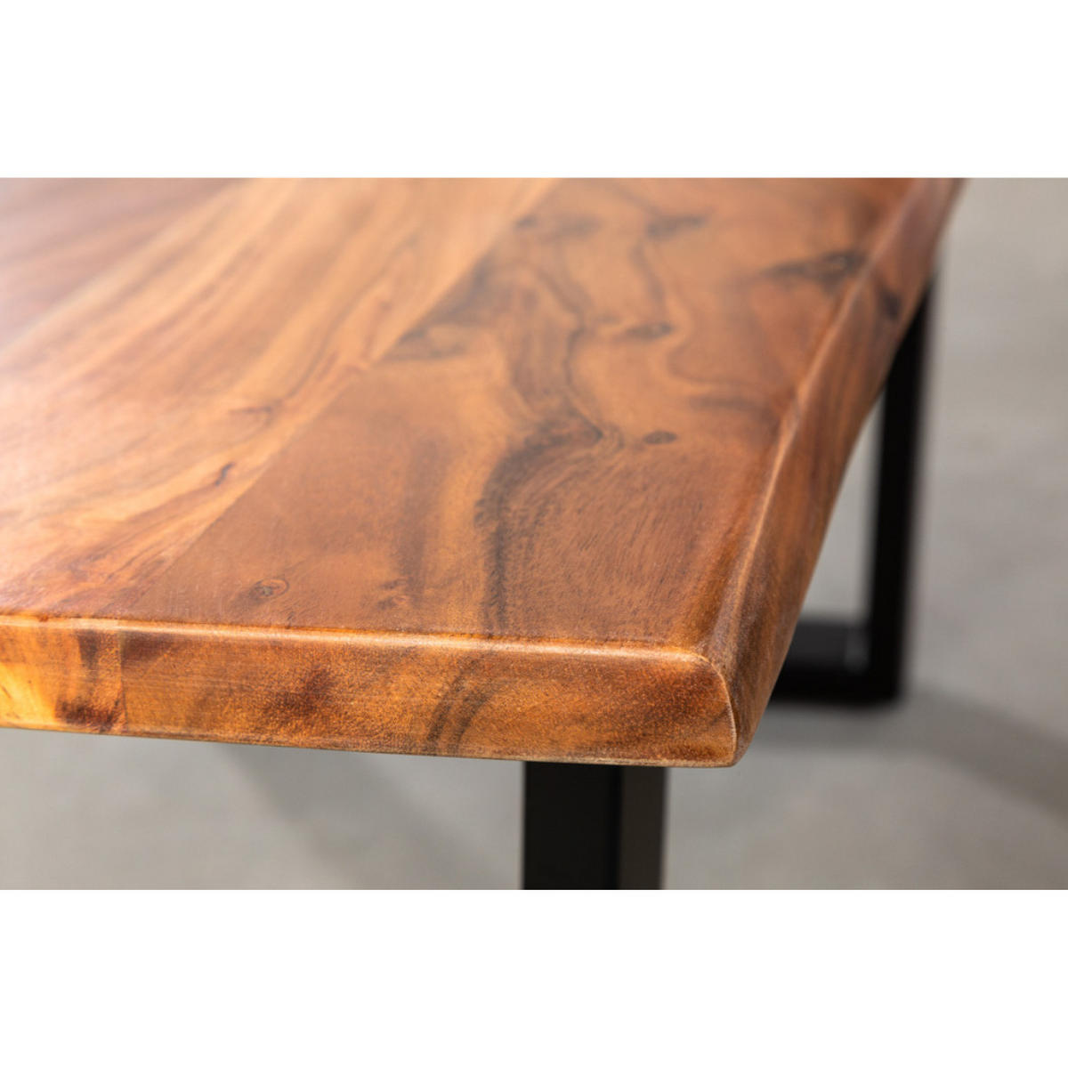 COUCHTISCH MAMMUT Akazie Natur, Schwarz 120 cm - Braun, Holz (60/120/45cm) - riess-ambiente