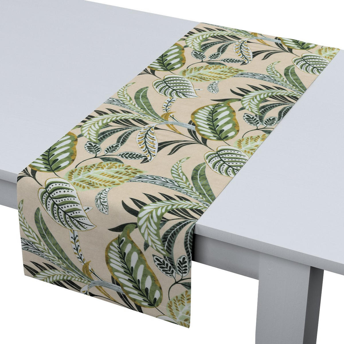 TISCHLÄUFER Tropical Island, grün und beige, 40x130 cm - Beige/Grün, Textil (40/130cm) - Dekoria