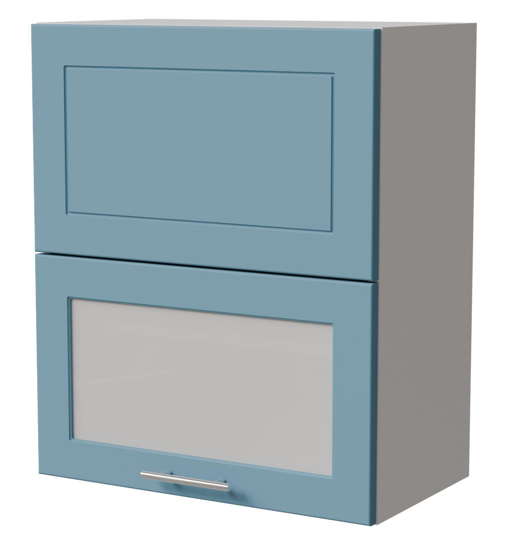 KLAPPHÄNGESCHRANK Bari W8BS/60-AV Weiß / RAL 5024 pastellblau 60 / 32,5 / 72cm - Blau/Weiß, Holz/Holzwerkstoff (60/72/32.5cm) - Feldmann-Wohnen