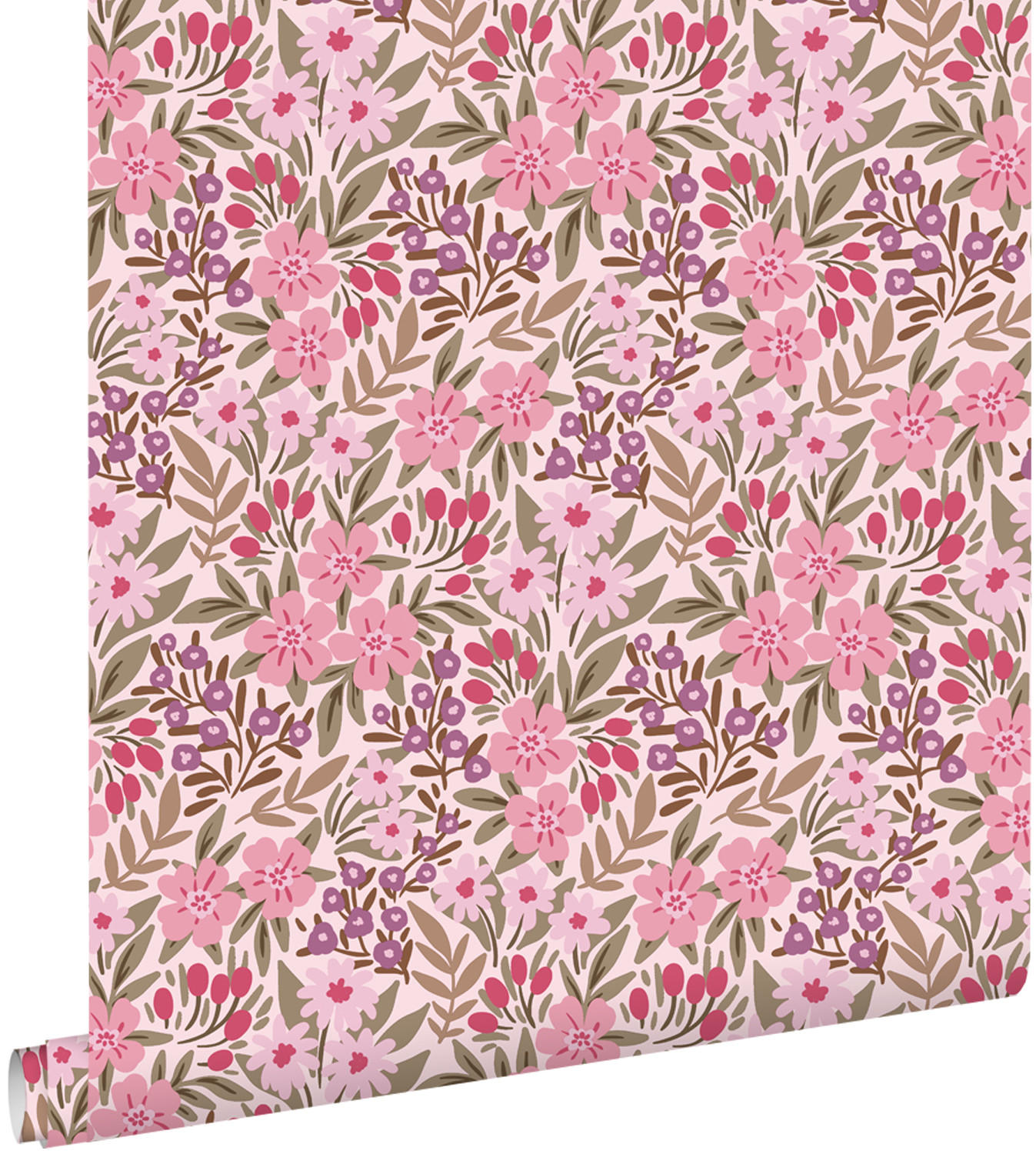 TAPETE Blumen 50 x 900 cm - Pink, Papier (50/900cm) - ESTAhome