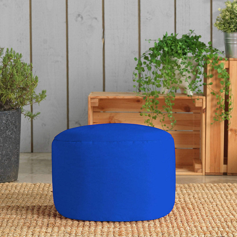 SITZPOUF Klassisch Rund - Blau, Kunststoff (38/20/38cm) - Veeva