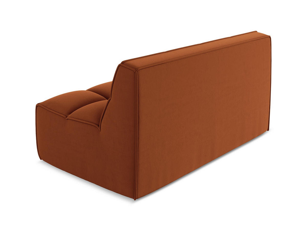 2-SITZER-SOFA Samt Stoff Orange - Terra cotta/Schwarz, Kunststoff/Textil (160/75/93cm) - Makamii
