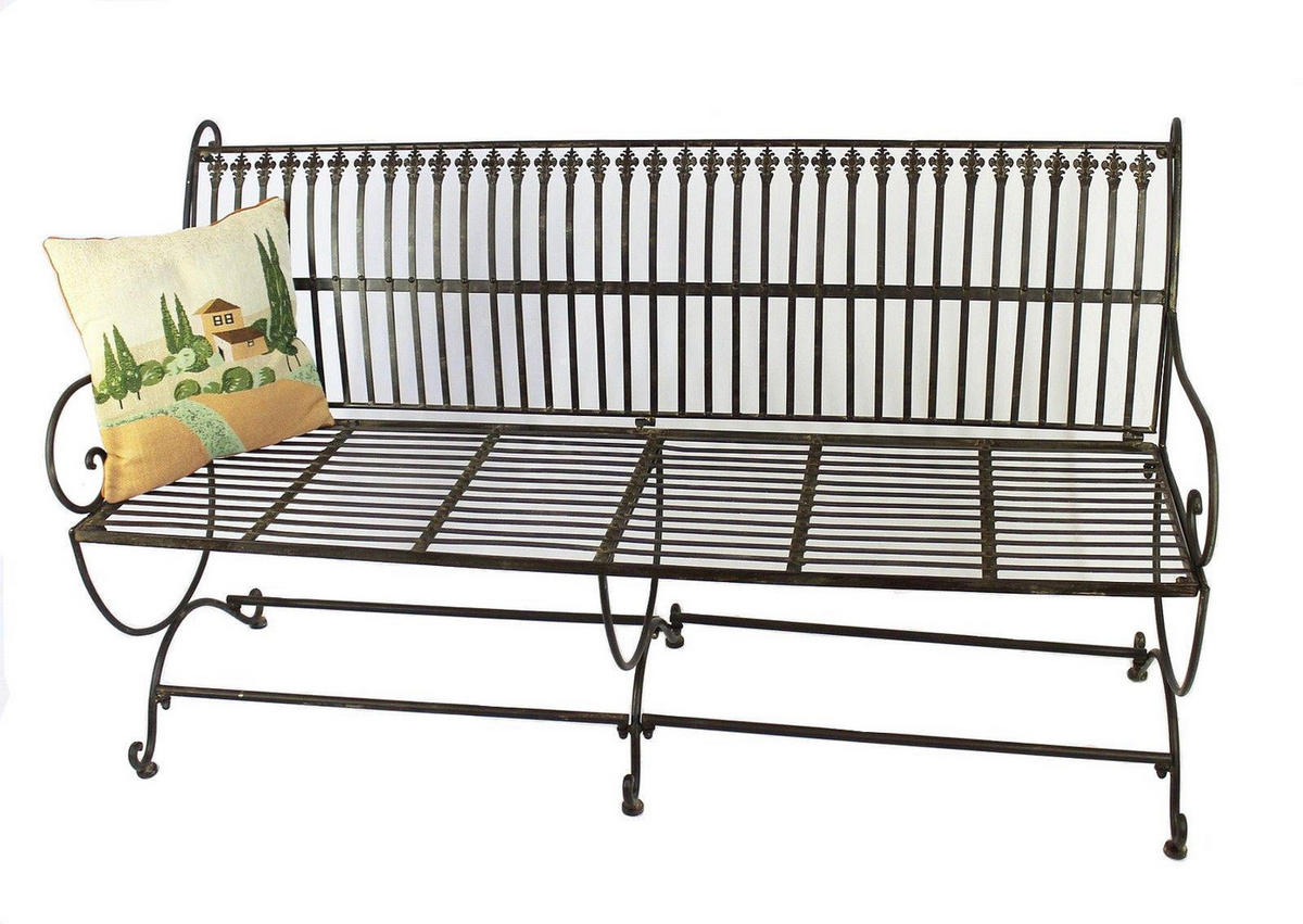 GARTENBANK 3-Sitzer Metall Braun antik 153/60/87 cm - Braun, Metall (153/87/60cm) - DanDiBo