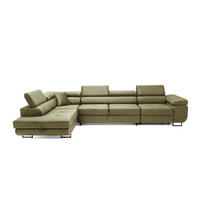 ECKSOFA WILD MAXI Links Hellgrün - Chromfarben/Hellgrün, Holz/Textil (350/203cm) - Muffo