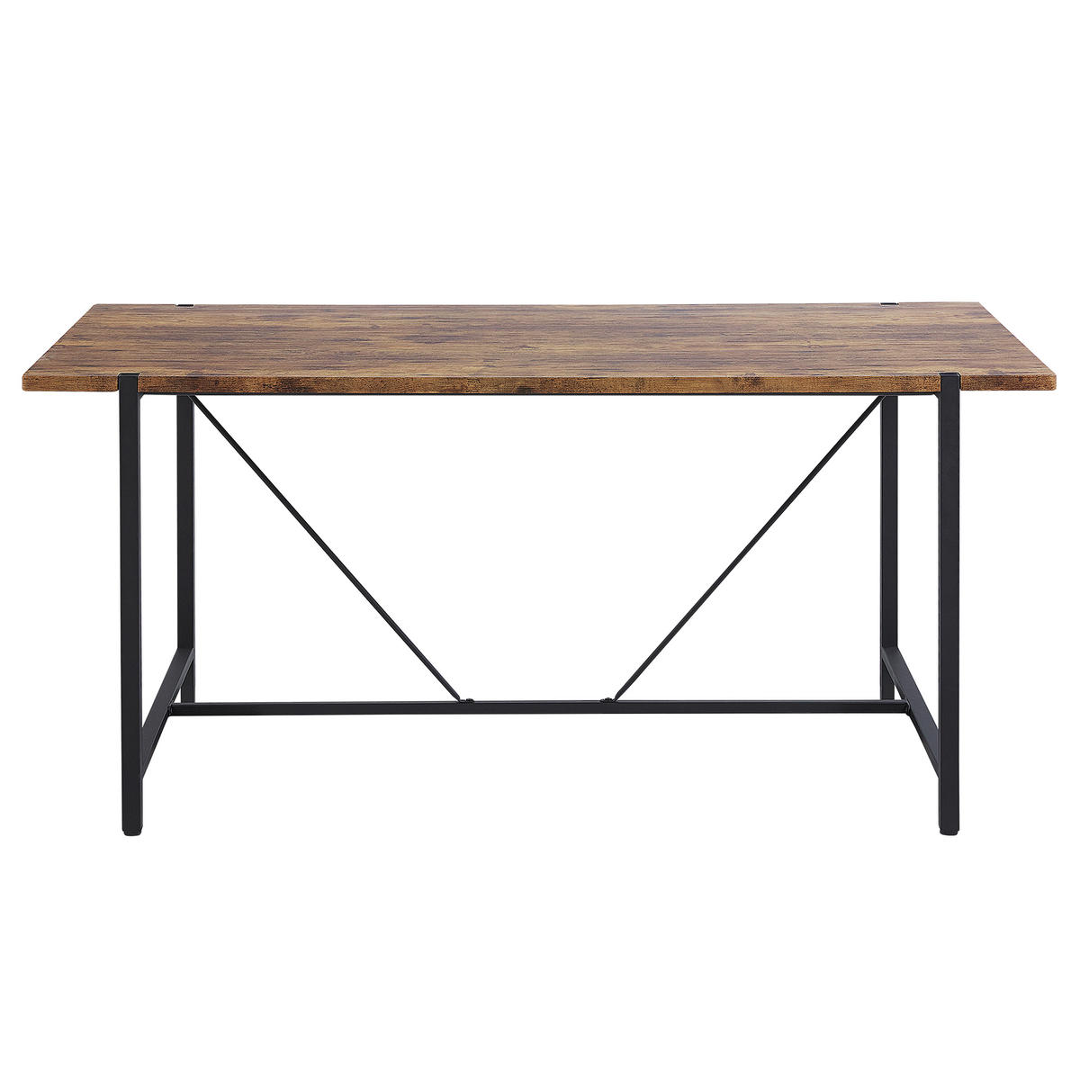 ESSTISCH 160/80/75 cm Dunkelbraun, Schwarz Rechteckig Saritas - Dunkelbraun, Holzwerkstoff (160/80/75cm) - Beliani