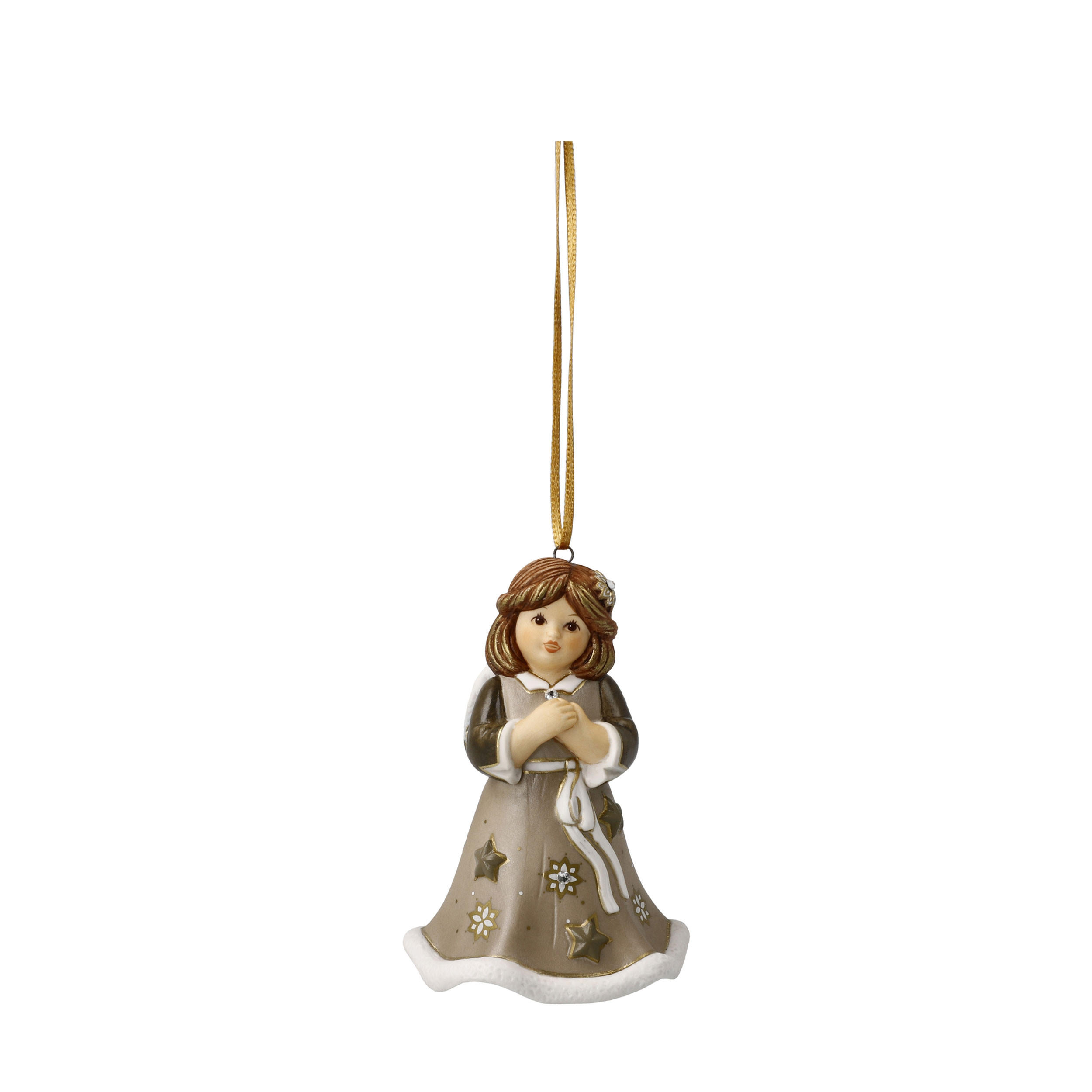 ENGELFIGUR Jahresengel Glöckchen 2024, Porzellan, Walnuss, Jahresedition - Braun, Keramik (6/9.5/6cm) - Goebel