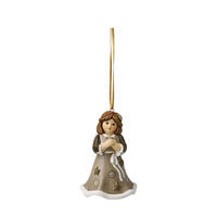 ENGELFIGUR Jahresengel Glöckchen 2024, Porzellan, Walnuss, Jahresedition - Braun, Keramik (6/9.5/6cm) - Goebel