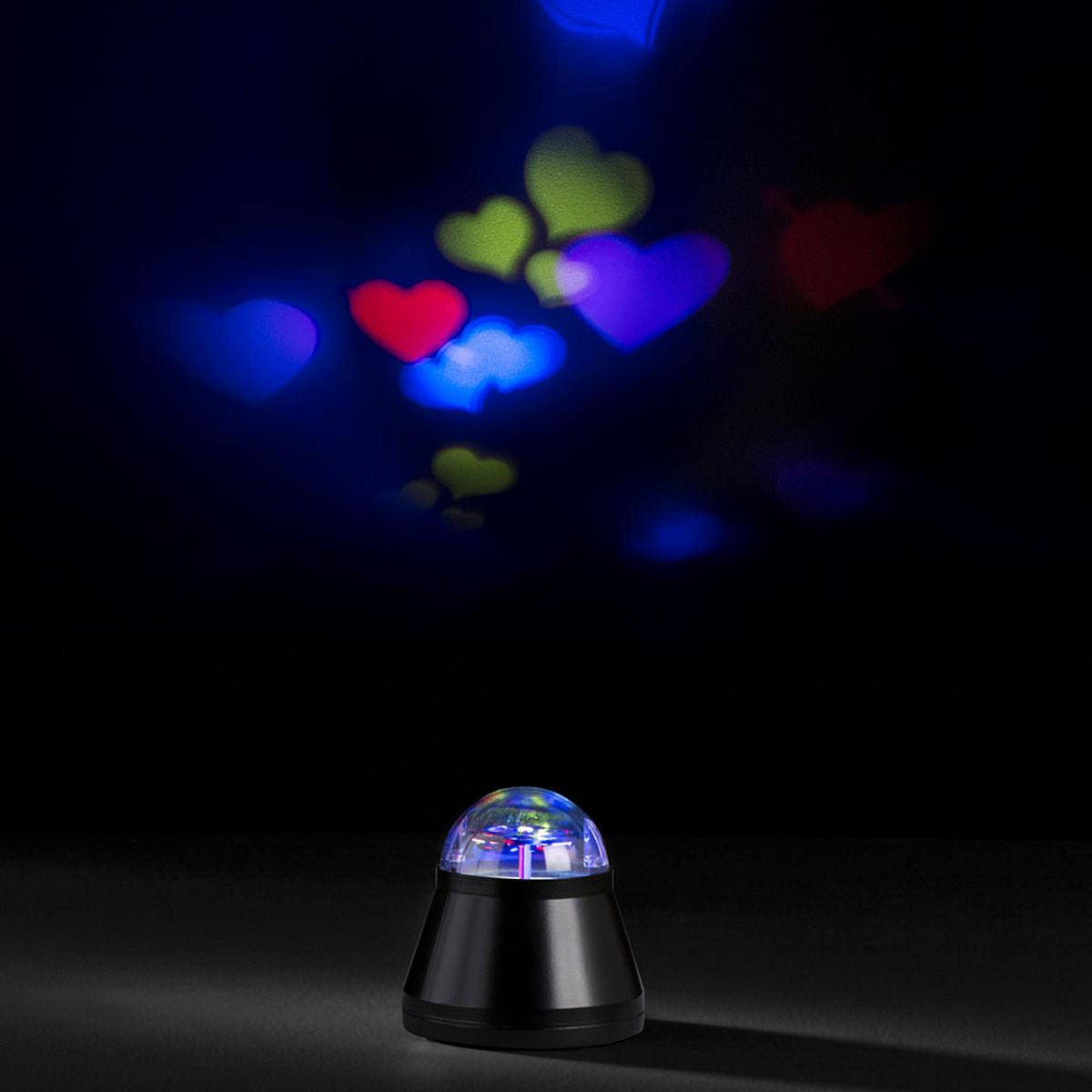 LED DEKOLEUCHTE Herzen Schwarz Bunt 2er Set - Schwarz, Kunststoff (10/10/10.5cm)